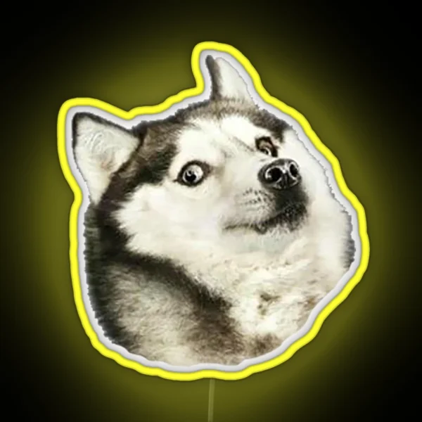 Husky Doge RGB Neon Sign