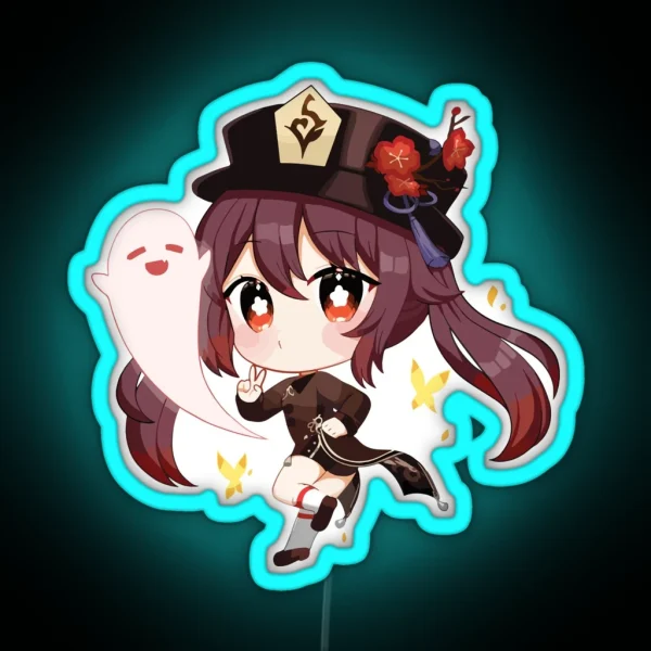 Hutao Chibi Genshin Impact RGB Neon Sign
