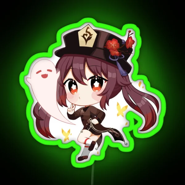 Hutao Chibi Genshin Impact RGB Neon Sign