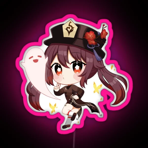 Hutao Chibi Genshin Impact RGB Neon Sign
