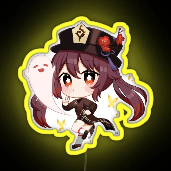 Hutao Chibi Genshin Impact RGB Neon Sign
