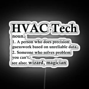 Hvac Tech Definition Funny Flight Attendant Profession RGB Neon Sign