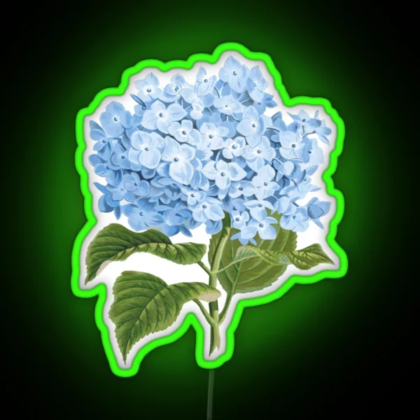 Hydrangea Flower In Blue RGB Neon Sign