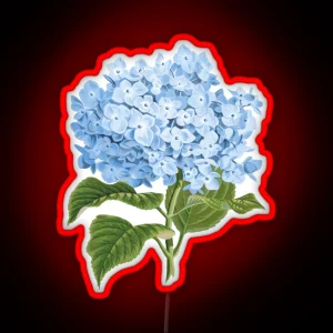 Hydrangea Flower In Blue RGB Neon Sign