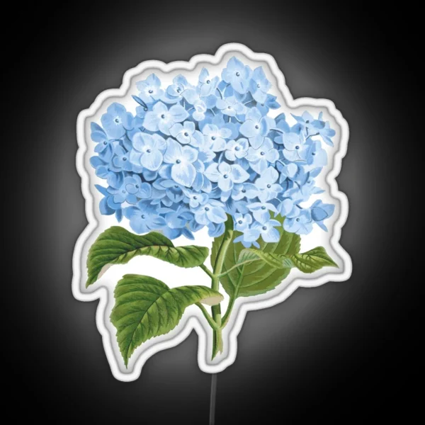Hydrangea Flower In Blue RGB Neon Sign