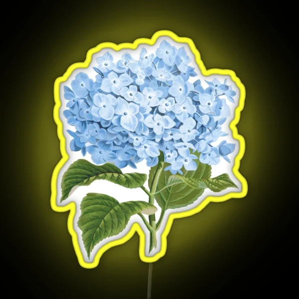 Hydrangea Flower In Blue RGB Neon Sign