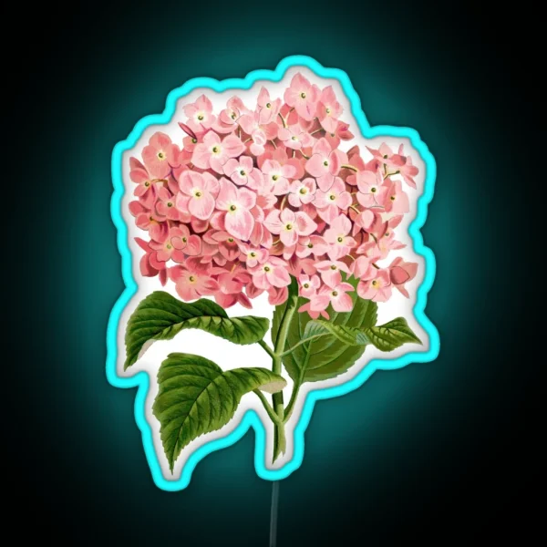 Hydrangea Flower In Pink RGB Neon Sign