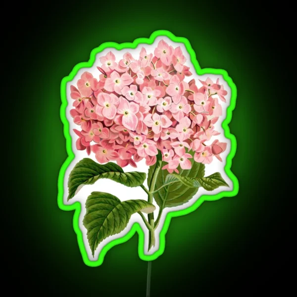Hydrangea Flower In Pink RGB Neon Sign