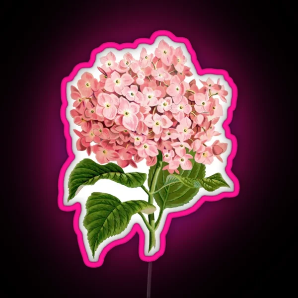 Hydrangea Flower In Pink RGB Neon Sign