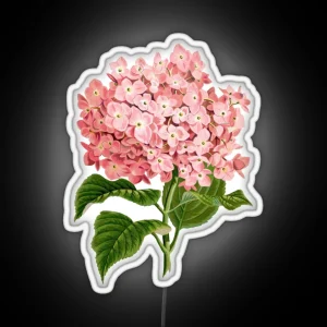 Hydrangea Flower In Pink RGB Neon Sign