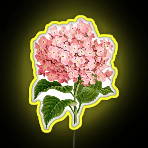 Hydrangea Flower In Pink RGB Neon Sign