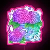 Vibrant Hydrangea Teacup design RGB neon LED wall art decoration.