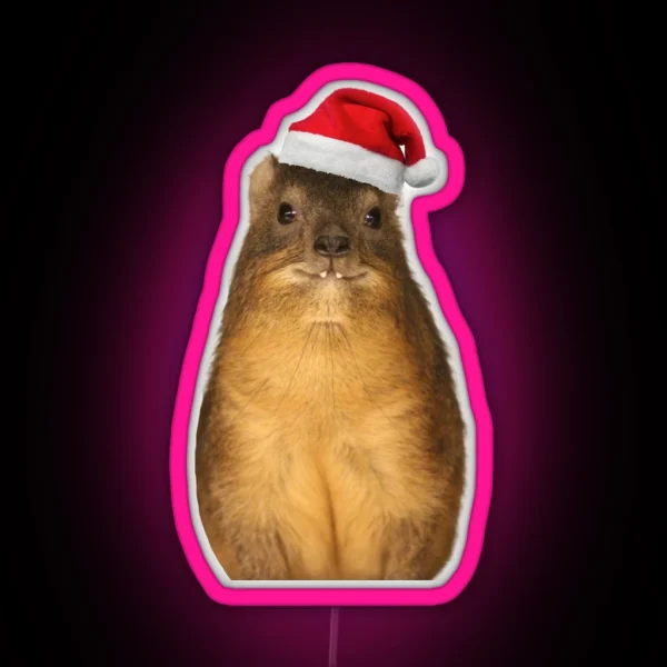 Hyrax Christmas Meme Dassie Rock Hyrax Cute Vampire Potato RGB Neon Sign