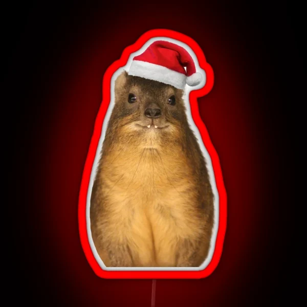 Hyrax Christmas Meme Dassie Rock Hyrax Cute Vampire Potato RGB Neon Sign