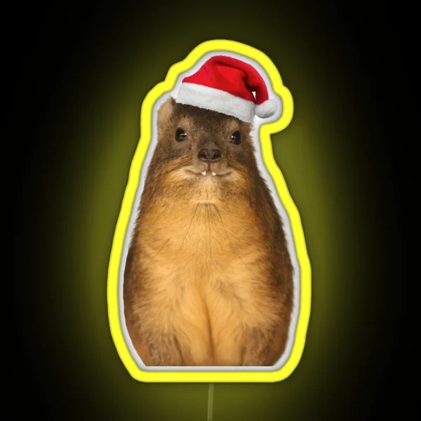 Hyrax Christmas Meme Dassie Rock Hyrax Cute Vampire Potato RGB Neon Sign