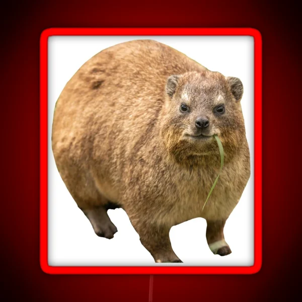 Hyrax Eating Leaf RGB Neon Sign