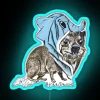 Vibrant RGB neon sign featuring a hyrax dressed like an elephant