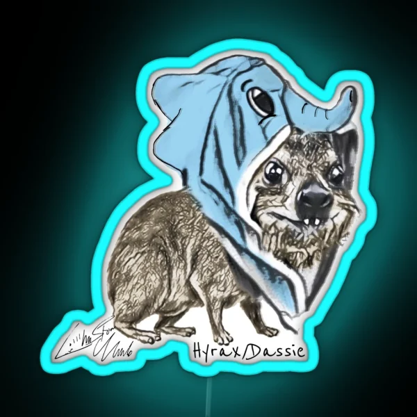 Hyrax In Elephant Costume RGB Neon Sign