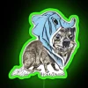 Vibrant RGB Elephant Costume Mural Decor with Neon Accents Character