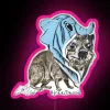 Vibrant LED display featuring a hyrax in an elephant costume