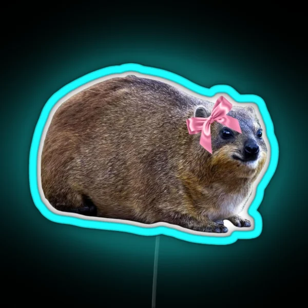 Hyrax Wearing Bow RGB Neon Sign