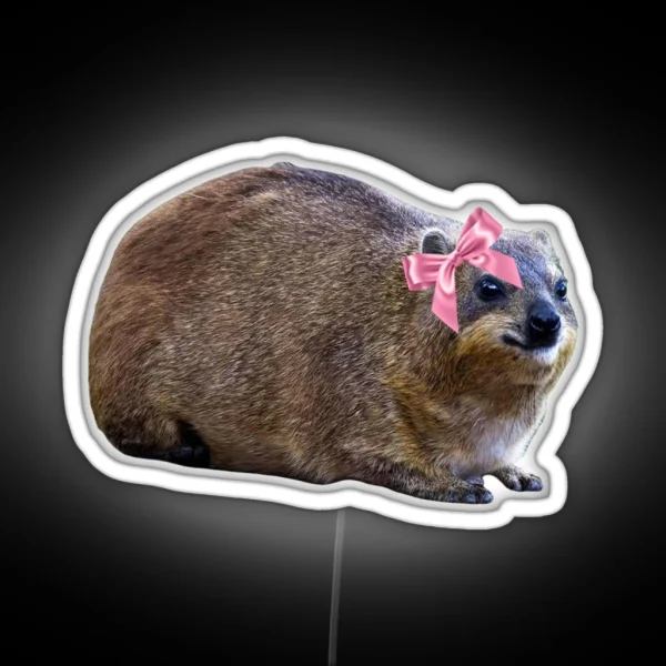 Hyrax Wearing Bow RGB Neon Sign