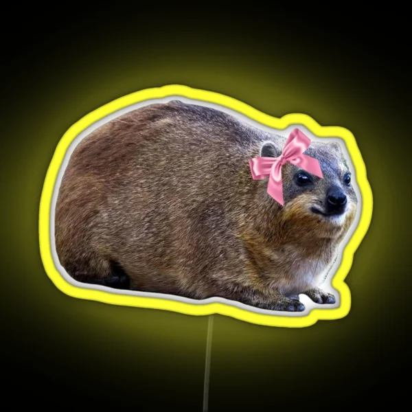 Hyrax Wearing Bow RGB Neon Sign