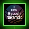 Handcrafted neon light featuring Bitcoin creator's pseudonymous alter ego statement.
