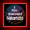 Anonymous Bitcoin Creator Declaration in Bright Colorful Neon Light Display