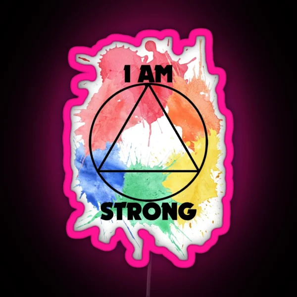 I Am Strong Full Watercolour RGB Neon Sign