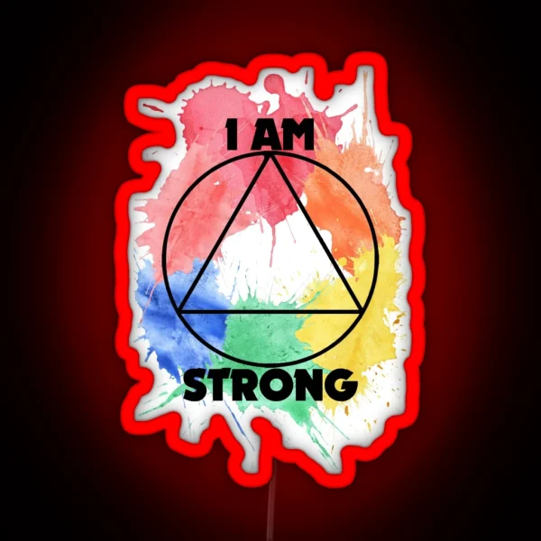 I Am Strong Full Watercolour RGB Neon Sign