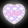 I am the Main Character" colorful Clouds Heart Neon Sign