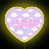 RGB Clouds Heart Neon Sign with Personalized Main Character Theme