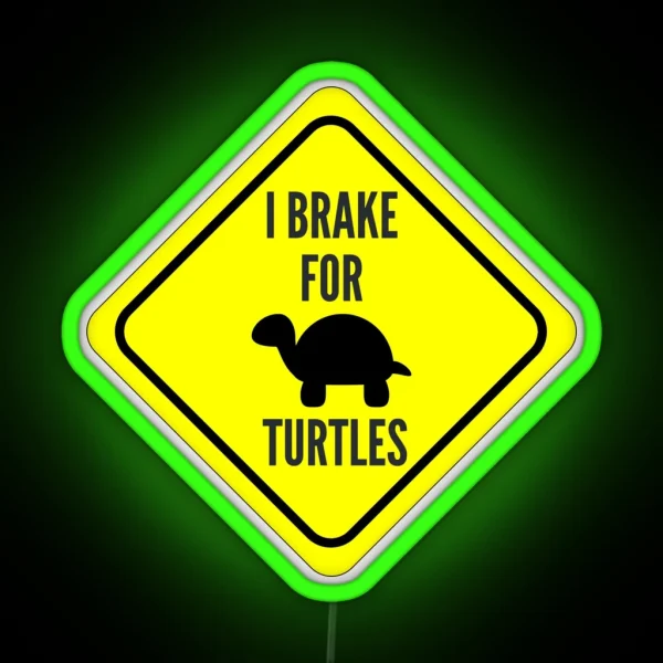 I Brake For Turtles RGB Neon Sign
