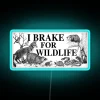Eye-catching 'I Brake For Wildlife' Neon Sign for Outdoor Use