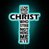 Motivational neon light sign with empowering biblical quote in color