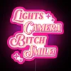 RGB Neon Sign Art Display with Heartbroken Quote Message Board