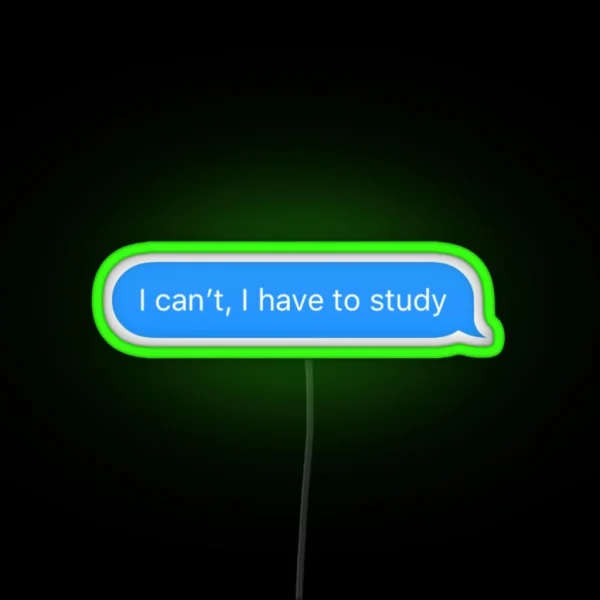 I Can T I Have To Study RGB Neon Sign