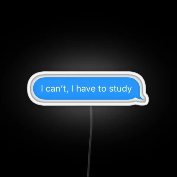 I Can T I Have To Study RGB Neon Sign