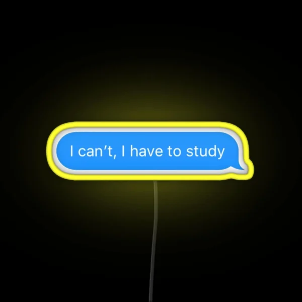 I Can T I Have To Study RGB Neon Sign