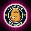 Ironic Humor RGB Neon Sign with Quirky Violent Cartoon Duck Design