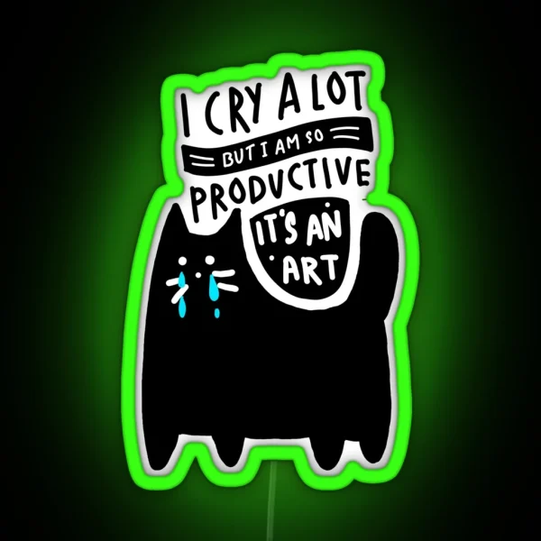 I Cry A Lot Cat Version Cute Ttpd RGB Neon Sign