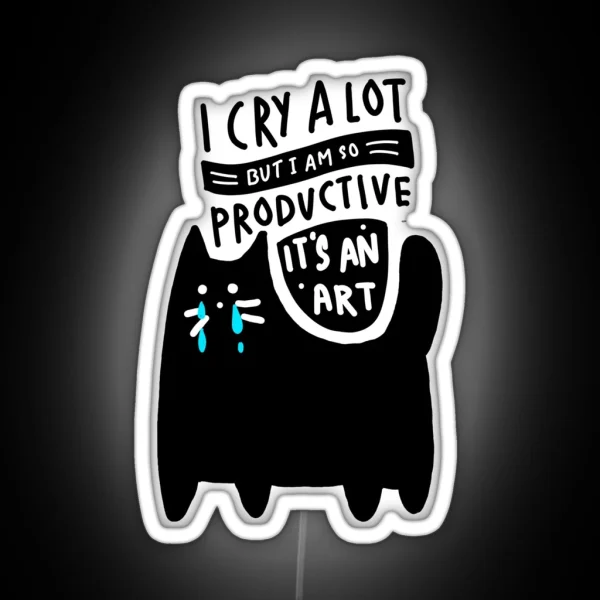 I Cry A Lot Cat Version Cute Ttpd RGB Neon Sign