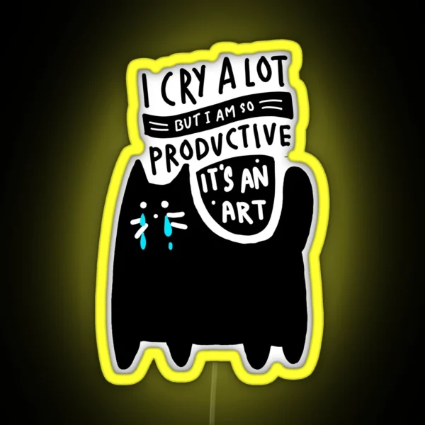 I Cry A Lot Cat Version Cute Ttpd RGB Neon Sign