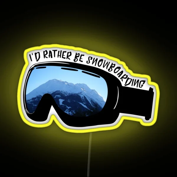 I D Rather Be Snowboarding Goggles RGB Neon Sign