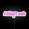 Eye-catching RGB Neon Sign with customizable text options available.