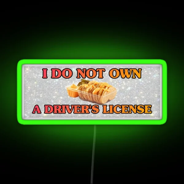 I Do Not Own A Drivers License Bumper Led RGB Neon Sign