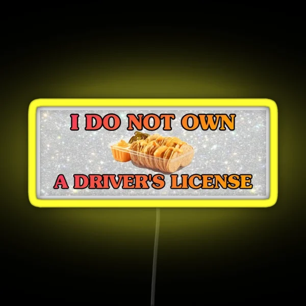 I Do Not Own A Drivers License Bumper Led RGB Neon Sign