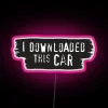 Customizable Color-Changing RGB LED Neon Sign with Humorous Automotive Design Theme