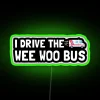 Vibrant Neon Sign for The Wee Woo Bus Fans Everywhere Online